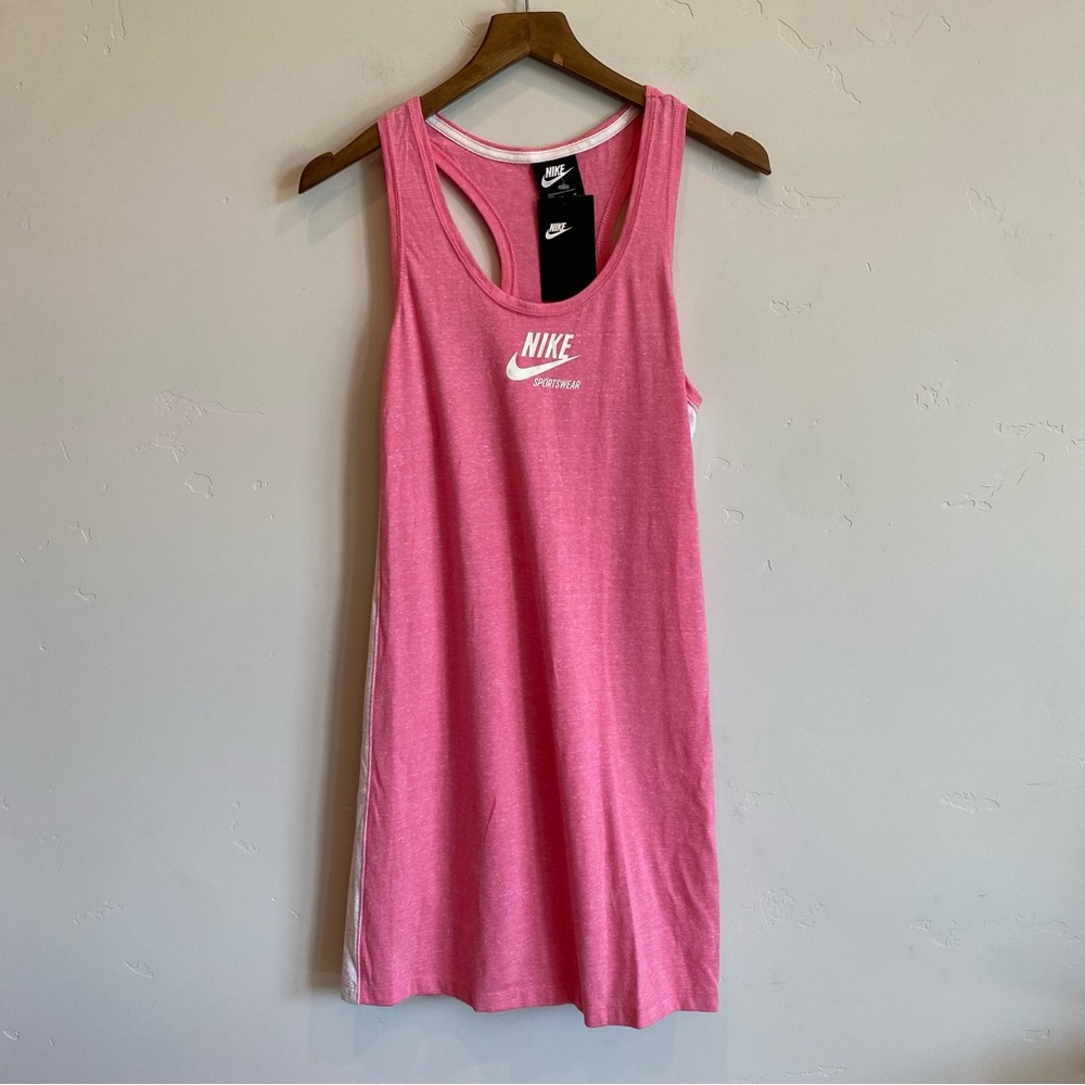NIKE Heathered Pink & Grey Casusl Cotton Blend Dress